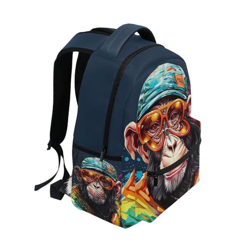 Hip Hop Gorilla Monkey Backpack for Boys Girls Elementary School Bookbag Back Pack 202b16282
