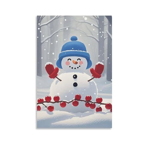 Toile murale haut de gamme esthétique protégez le bonhomme de neige