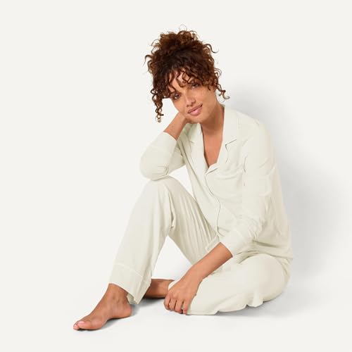 Image of Amazon Essentials Women's Long Sleeve Cotton Modal Pajama Set, Loungewear with Full-Length Bottom