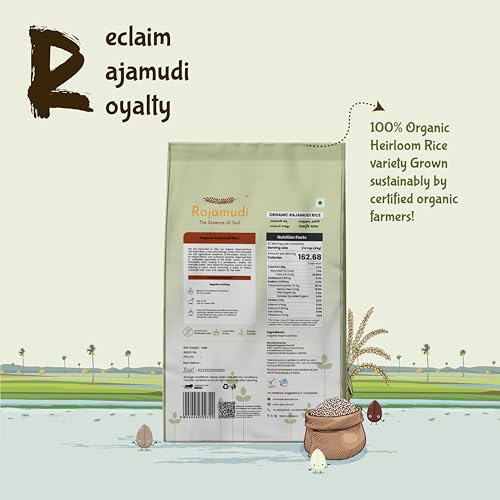 Image of Rajamudi Organics USDA Certified Authentic Rajamudi Rice (Unpolished) Organic Rajamudi Rice-15 Kg