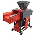 BEILOCKERY Hay Cutter and Kneading Machine 6-Blade Straw Crusher Pulverizer Grass Corn Straw Potato Tuber Animal Feed with Conveyor 1100-2200LBS/H 220V 2.2KW