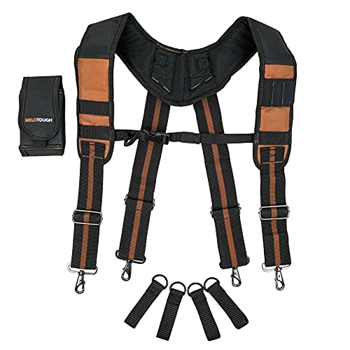 Image of MELOTOUGH Tool Belt Suspenders Comforatble Foam Pads Adjustable Straps