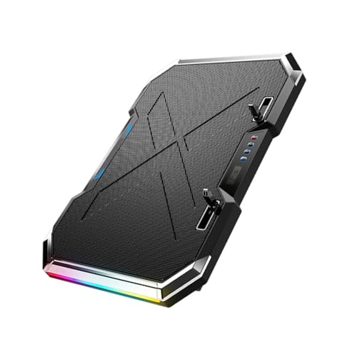 Base para laptop con ventilador y luces RGB ajustable miniatura 1