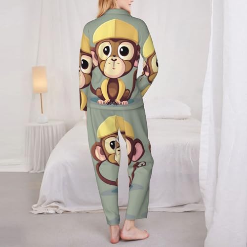Pyjama imprimé singe mignon EdWal pour cocooning et nuits douces de week-end - 5