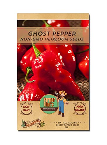 Ghost Pepper Seeds â€“ Naga/ Bhut Jolokia Pepper Seeds for Planting â€“ High Grade Heirloom Seeds, Non-GMO â€“ Extra Hot & Spicy Chili â€“ Pack of 30 Plant Seeds