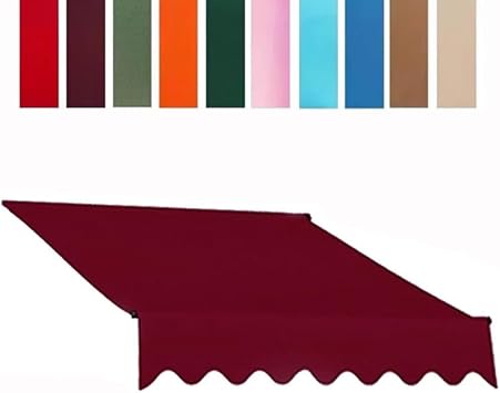 Manual Retractable Awning Replacement Fabric 6.5ft 8ft 10ft 12ft Sun Shade Awning Cover Fabric Only Sunshade Shelter CanvasBurgundy,20x10ft/600x300cm