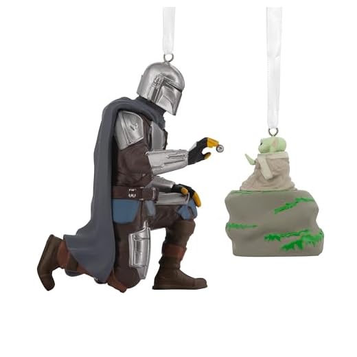 Hallmark Storied Moments, The Mandalorian & Grogu, decoración de árbol de Star Wars, Adorno Colgante de Resina, Adorno Colgante de Navidad, Regalos para Navidad