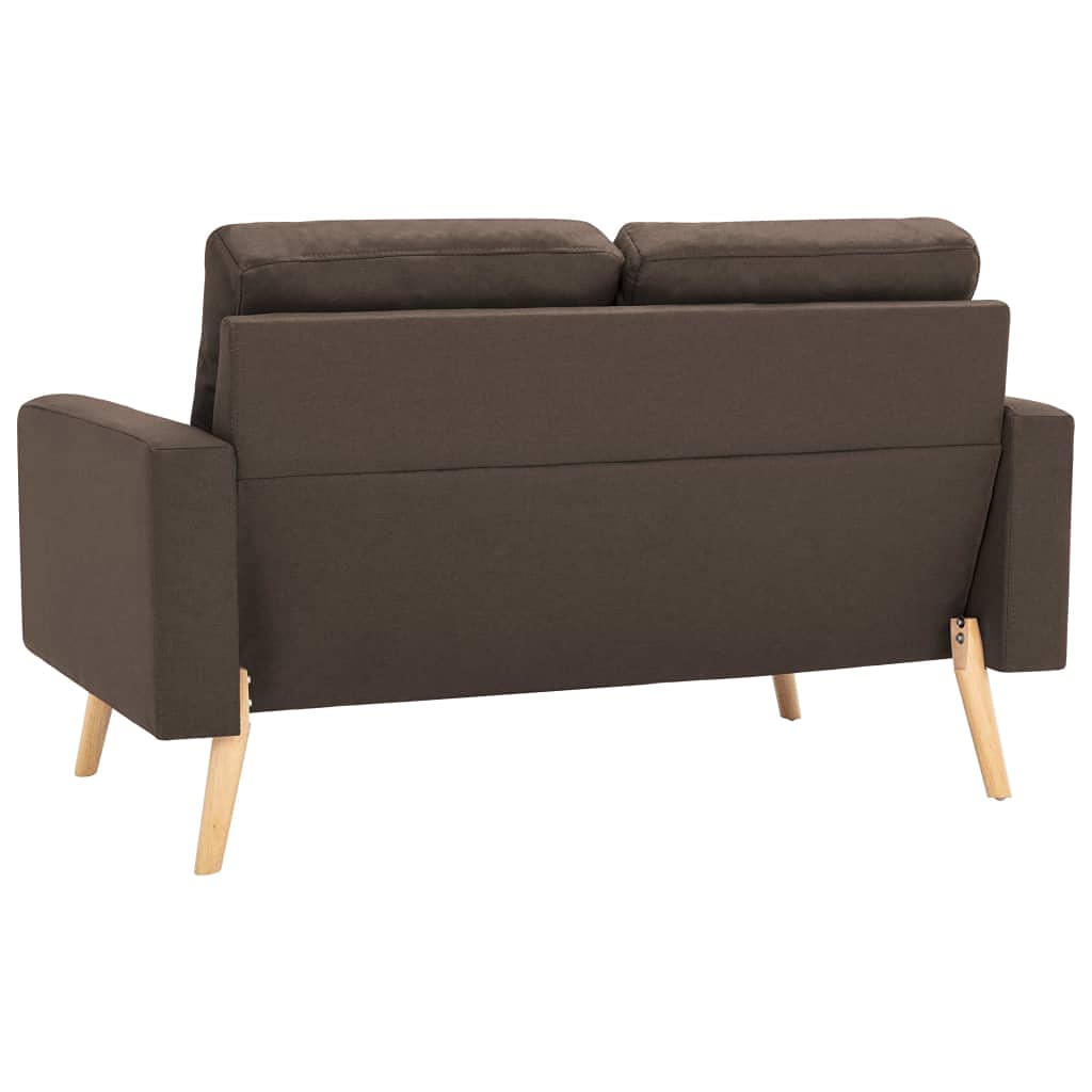vidaXL Divani Set 2pz Divanetti Sofà Ottomane Canapè Poltrone Dormeuse Arredo Salotto Sedute Seggiole Soggiorno Mobili in Tessuto Marrone
