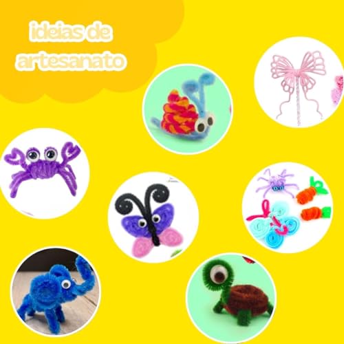 100 Hastes Coloridas para Cabelo Maluco Flexíveis Penteado Infantil