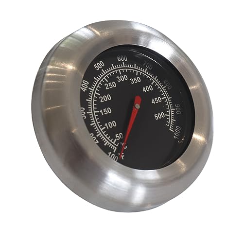 Accesorios De Asador, Kitchen Rivland Termómetro PRO de acero inoxidable para tapaderas de asador y parrilla con tuerca sujetadora rango de temperatura 50°c a 500°c / 100°f a 1000°f