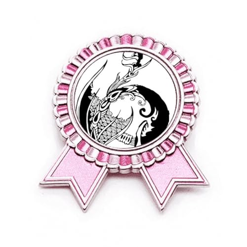 Broche dragon en porcelaine rose, bijou traditionnel en métal de taille M pour femme
