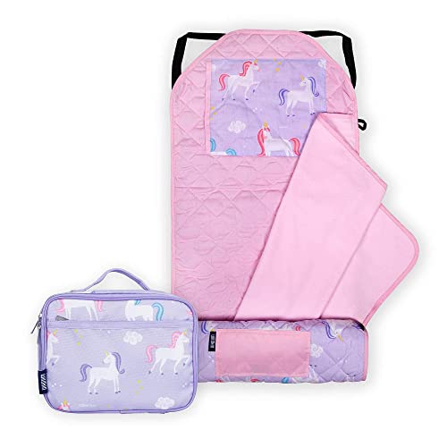 Wildkin Kids Lunch Box Bag Bundle with Modern Nap Mat (Unicorn)