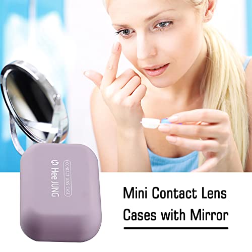 Generic Estojos de lentes de contato mini portáteis com caixa de lentes de contato em espelho Kit de