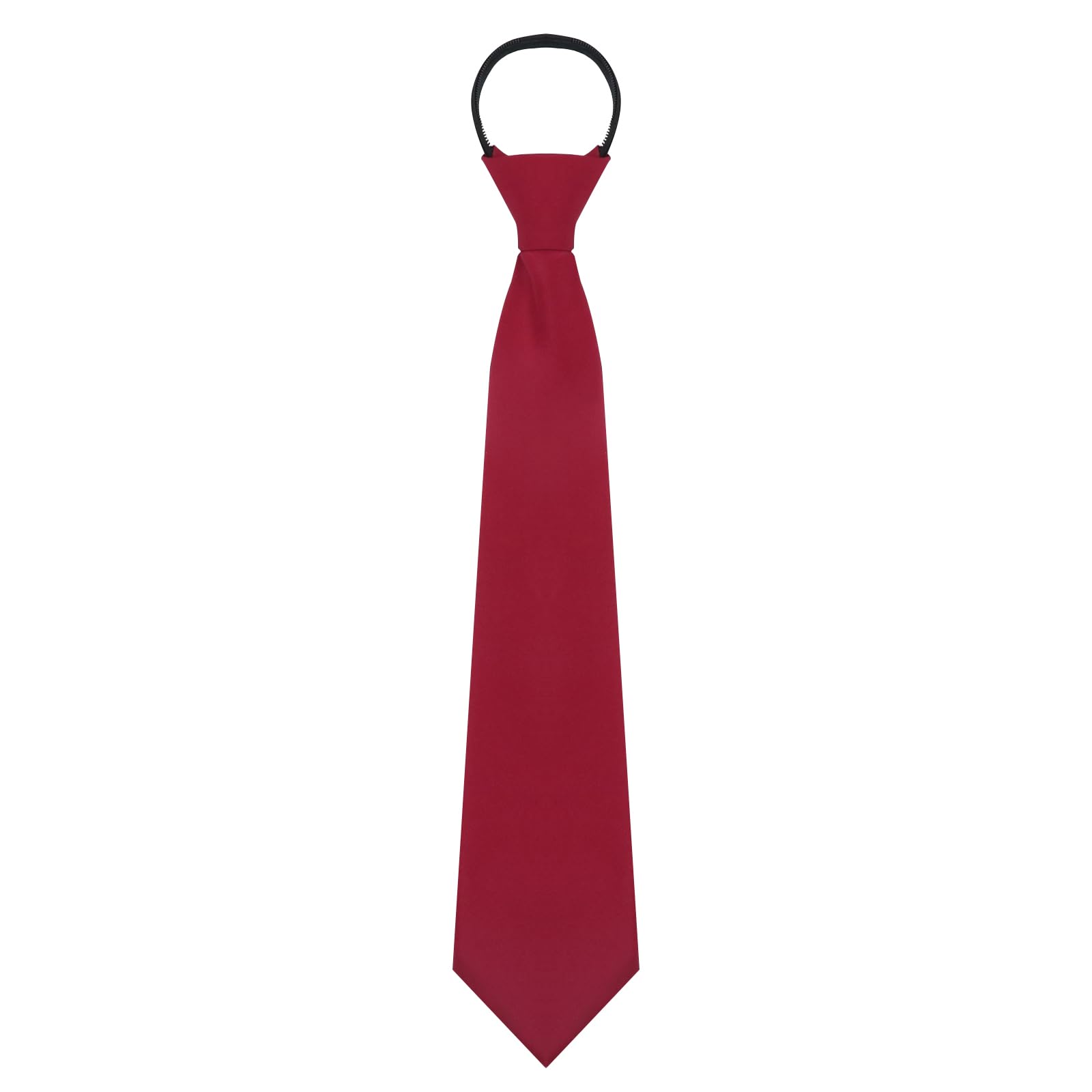 Mantieqingway Ties for Women, Pre-tied Zipper Tie Girls/Boys Adjustable Neckties for Uniforms, School, JK Cosplay, Accessory (Wine Red)