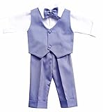 trendige Farben deine-Brautmode Taufanzug Festanzug Anzug Weste Hose Hemd Fliege MützeTaufe Baby Set, Gerrit Blau 74