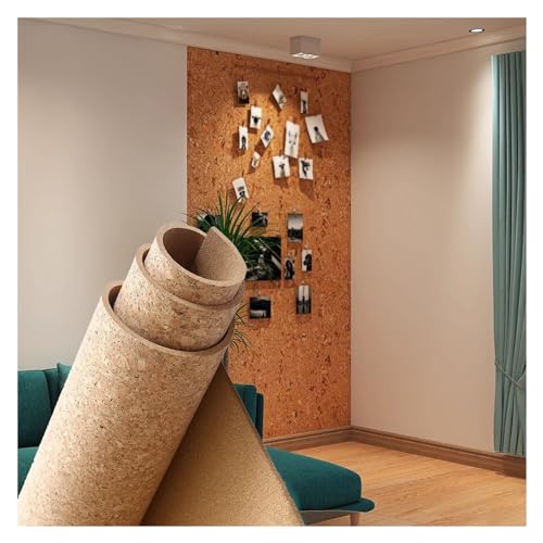 Tableau d'affichage en liège, Tableau d'affichage en liège, avec Support adhésif, Rouleau de liège, revêtement de Sol Mural pour Dessin d'œuvres d'art (Couleur : 0,07 Pouces, Taille : 48 x 39 Pouces