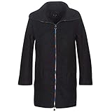 modisch, mit Kapuze Desigual Damen Coat Land Baumwolle, leicht, Jacke, Negro, 46 EU