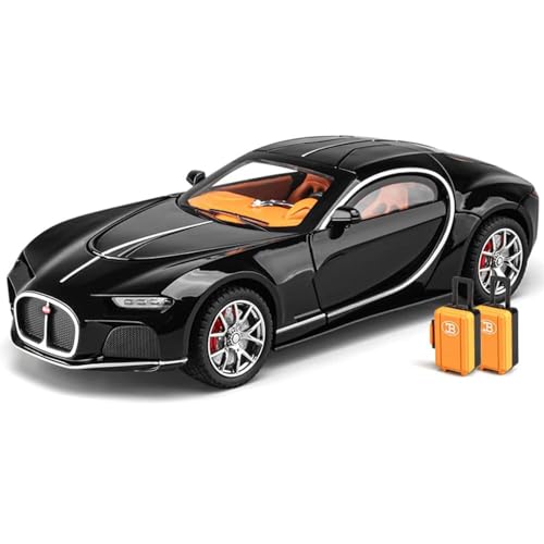 Image of 1:24 Scale Bugatti Toy Car for Kids Atlantic Model Diecast Metal Car for Kids Light Sound Pull Back Openable Door