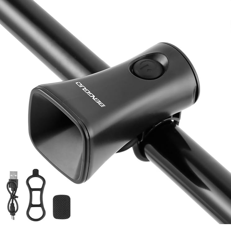 SGZIOO Fahrradklingel Elektrisch Fahrradhupe Elektrisch 120 dB Laute Fahrradklingel 5 Klingeltöne USB Wiederaufladbar IPX4 wasserdichte Fahrradhupe für MTB e Scooter Rennrad Cycling Accessory