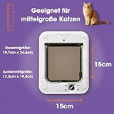 Cat Mate Mikrochip-Aktivierte Katzenklappe (360) - Für Katzen und Kleine Hunde, Geeignet für Bis zu 30 Haustiere, Kompatibel mit Einfach-/Doppelverglasung, UPVC, Wände und Holz, Weiß