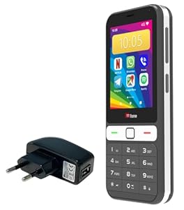 TTfone TT280 - 4G Dual SIM eenvoudige telefoon met Android, 2,8 inch touchscreen, toetsenbord, 2 MP camera, USB-C - mobiele ontgrendeld, eenvoudig te bedienen (met oplader)