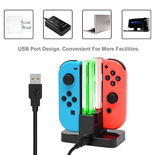 Charging Dock Replacement For Switch & Charger For Switch Oled Joy Con, Charging Station For Switch With A Usb Type-C Charging Cord- Black #TOP2