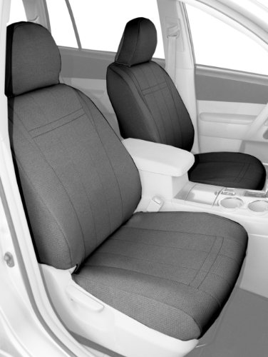 CalTrend Front Row Bucket Custom Fit Seat Cover for Select Subaru Forester Models - SportsTex (Light Grey)