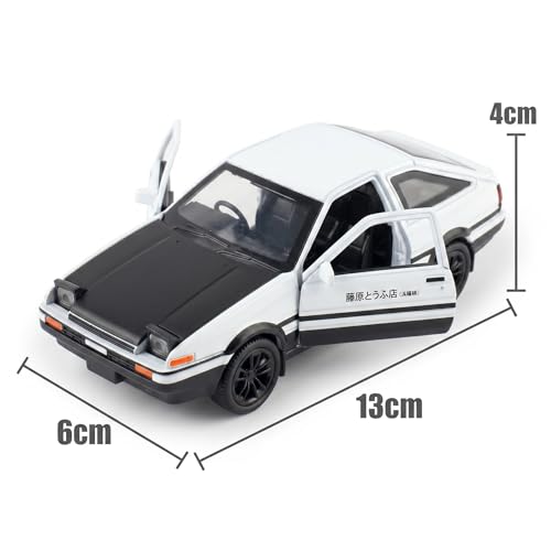 Image of Toyota AE86 Sprinter Trueno 1:35 Scale Die-Cast Car Model - Fujiwara Tofu Shop JDM Drift Livery Sound Light Pull-Back Alloy Panda Trueno Collectible