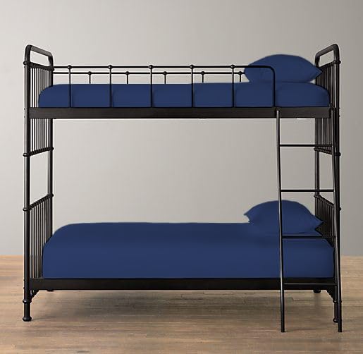 Pack of 2 100% Polycotton Bunk Bed Fitted Sheet 2ft 6" (76cmx190cm) Percale Non-Iron Easy Care Bottom Sheet RVs | Guest Beds | Caravan Campervan (2, Royal Blue)