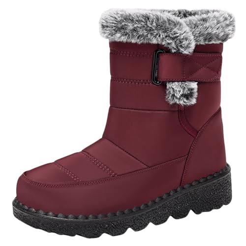 Stivali da Donna da Neve Antiscivolo Stivaletti Casual Alla Caviglia Scarpe Sci Donna Caldo Trekking Boots Doposci Foderati Stivali Neve Pelose Comode Scarponcini Impermeabil Morbide