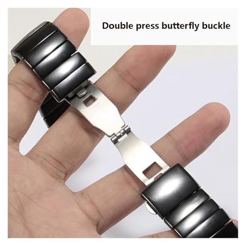 Bracelet de montre en céramique avec boucle déployante double pression