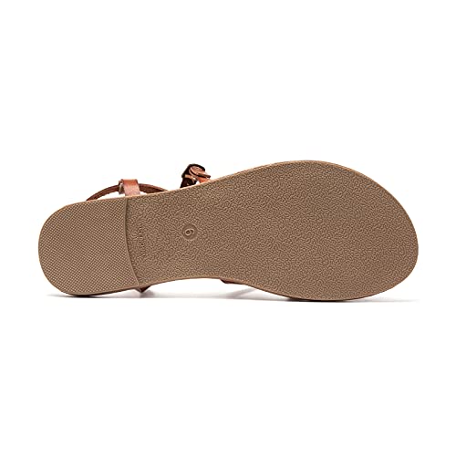 Image of Colgo Women's Summer Strappy Flat Sandals, Adjustable Casual Fisherman Sandal with Open Toe Slingback Gladiator Sandals