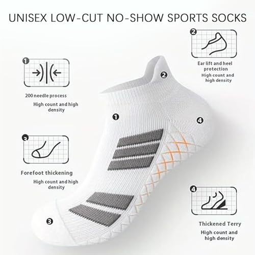 Upliftjoys Unisex Low-Cut No-Show Sports Socks, Anti-Slip Thickened Wear-resistant, Breathable and Sweat-Wicking3