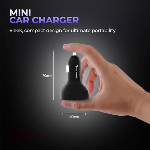 Image of DR VAKU 100W Car Charger Fast Charging Triple Port Dual 2X Type C PD PPS + QC 3.0 USB Car Mobile Laptop Adapter for iPhone 17 /16 /15 /14 /13 etc, Samsung All Series, Tablets, & Android Smartphones