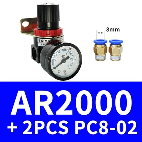 Régulateur de surpression AR2000 G1/4 vanne contrôle d'air compresseur PC8-02 - 3