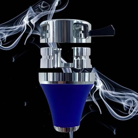 Hookah Bowl Set Aluminum Silicone – Premium Shisha Bowl Phunnel Bowl for Smoking with Hookah & HMD Heat Management Charcoal Holder with Cover (Blue) Cover