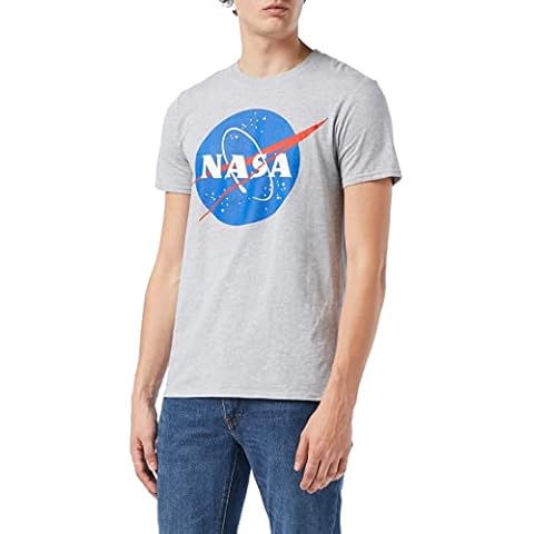 Nasa Men's Circle Logo T-Shirt, Grey Cover