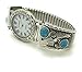 Mens Ladies 35mm Turquoise Western Stretch Elastic Band Fashion Watch with Stones Wincci