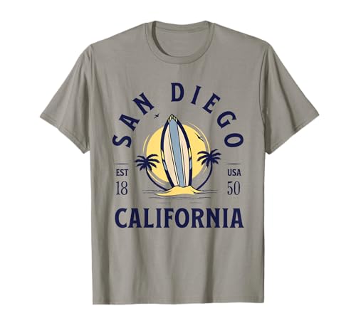San Diego California Beach Surf Vacaciones Verano Vintage Camiseta