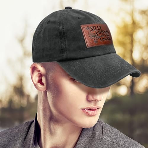 Image of Funny Goose Hat Silly Goose On The Loose Hat Men Baseball Hats Funny Cap