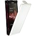 Produktbild PhoneNatic Kunst-Lederhülle kompatibel mit Sony Xperia P - Flip-Case weiß + 2 Schutzfolien