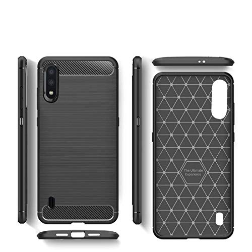 Image of NISHTECH Carbon Fiber Hybrid Armor Drop Tested Shock Proof TPU Back Case Cover for Samsung Galaxy M01 (2020)