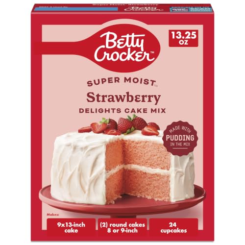 Betty Crocker Delights Super Moist Strawberry Cake Mix, 13.25 oz