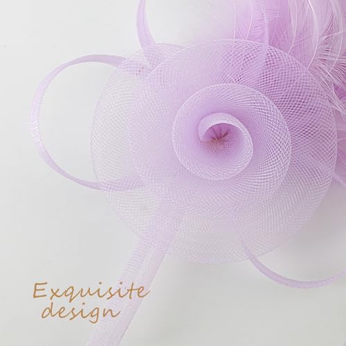 Image of DRESHOW Fascinators Hats for Women Tea Party Fascinator Hats Vintage 50s Headwear Cocktail Wedding Church Derby Hat