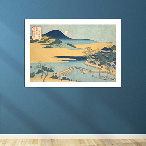 Impresión artística sin marco Katsushika Hokusai, Luna de tarde en Izumizaki, tamaño mediano 4