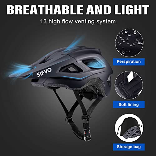 Sifvo Bike Helmets For Men And Women, Mountain Bike Helmet With Extended Visor Helmets For Adults Adjustable & Comfortable Bicycle Helmet Road Bike Helmet 55-61Cm #TOP2