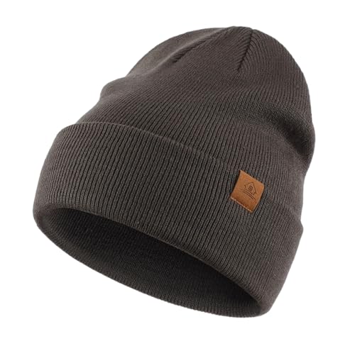 Image of Home Prefer Mens Winter Hats Acrylic Knit Cuff Beanie Cap Warm Womens Beanie Hat