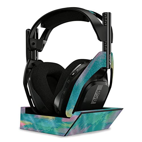 Image of MightySkins Glossy Glitter Skin Compatible With Astro A50 Wireless Headphones + Base Station (Gen 4) - Watercolor Blue | Protective, Durable High-Gloss Glitter Finish | Easy To Apply | Made in the USA