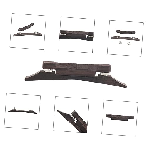 BESPORTBLE Mandolin Bridge Guitar Bridge Pins Acoustic Guitar Bridge Replacement Bridges Parts Adjustable Saddle Guitar Bridge Mandolin Guitar Bridge Height Musical Light Brown Wooden