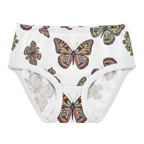 Vibrant Multicolored Butterflies White Toddler Girls Underwear 2t Cotton Panties Little Girl Cartoon Kids Undies Briefs